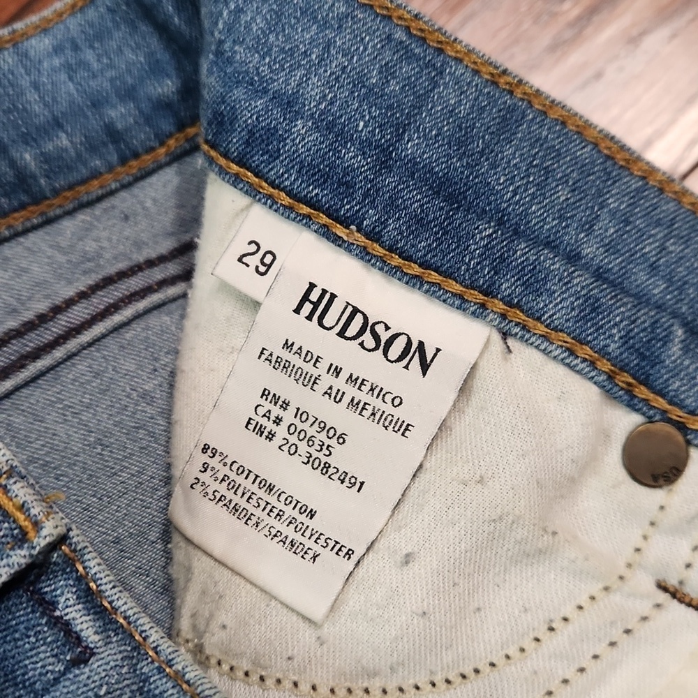 Hudson Jean's Medium Wash Distressed Straight Leg - Picture 6 of 6